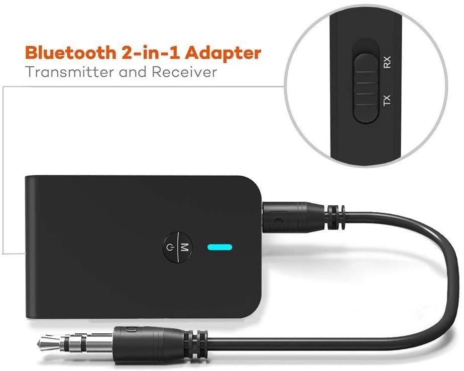 ZIIDOO Bluetooth 5.0 Transmitter and Receiver, 3in1 Wireless