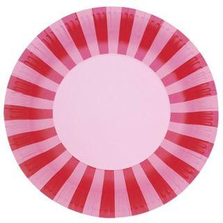 12 PC SET ESKIMO Paper Plate Disposable  9 Inch Pink Floss Paper Party Plate Décor Party Supplies 