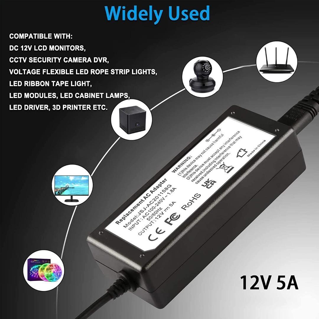 [1632] 12V 5A Power Supply AC Adapter For 12Volt Sceptre AOC Acer LCD