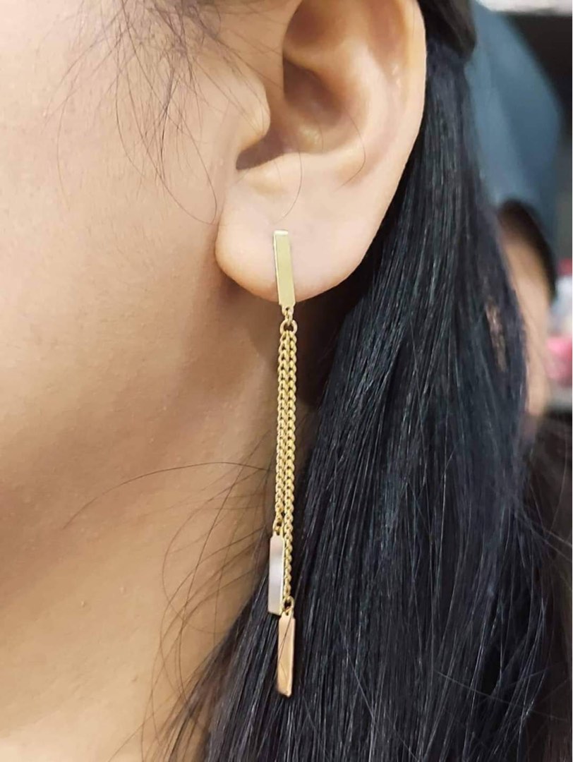 Saudi gold dangling earrings hot sale
