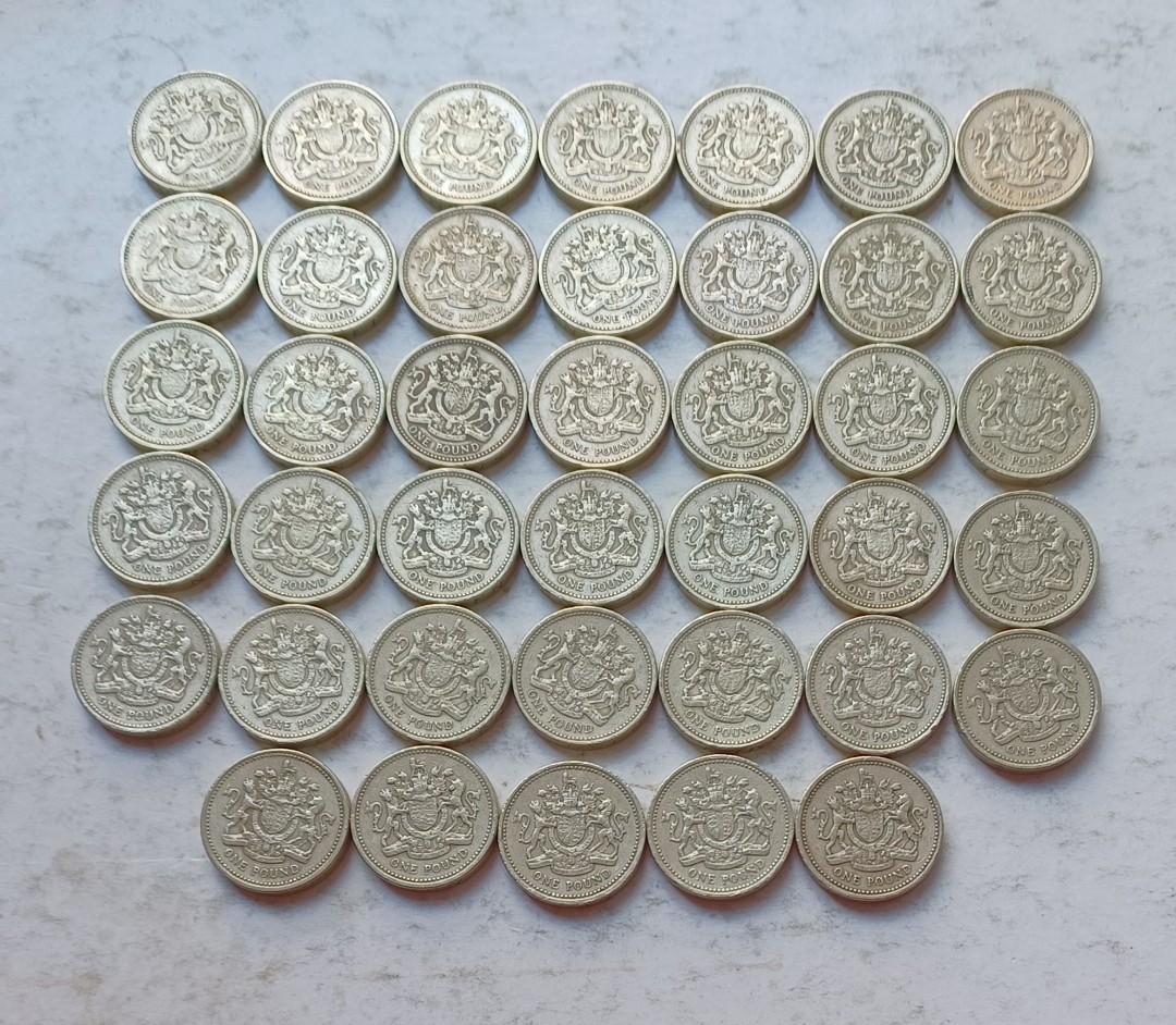 英國1983年1英鎊硬幣共40枚(品相實物如圖), 興趣及遊戲, 收藏品及紀念品, 錢幣- Carousell