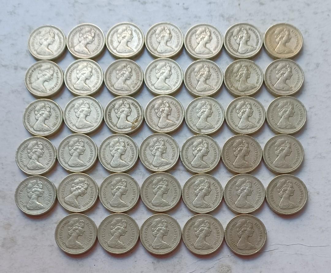 英國1983年1英鎊硬幣共40枚(品相實物如圖), 興趣及遊戲, 收藏品及紀念品, 錢幣- Carousell