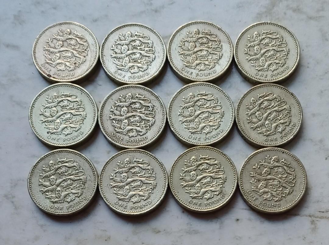 英國2002年1英鎊硬幣共12枚(品相實物如圖), 興趣及遊戲, 收藏品及紀念品, 錢幣- Carousell
