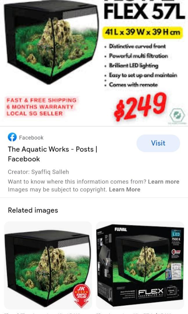 2x Fluval Flex 57L fish tank (price is for both tanks), Pet Supplies