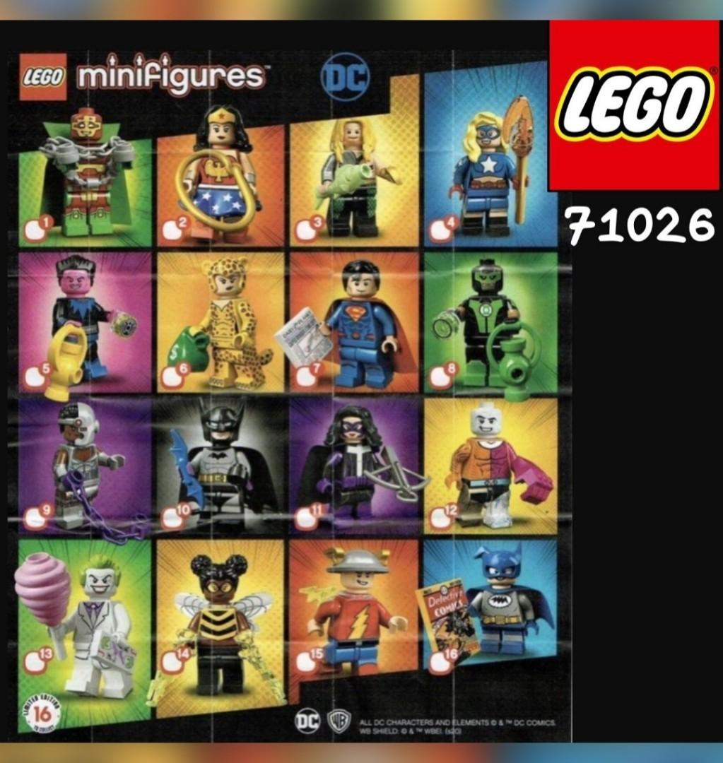 全新已開袋 未砌 Lego DC Series 71026 minifigures full set 16款 全套人仔 連底板 蛋紙, 興趣及 ...