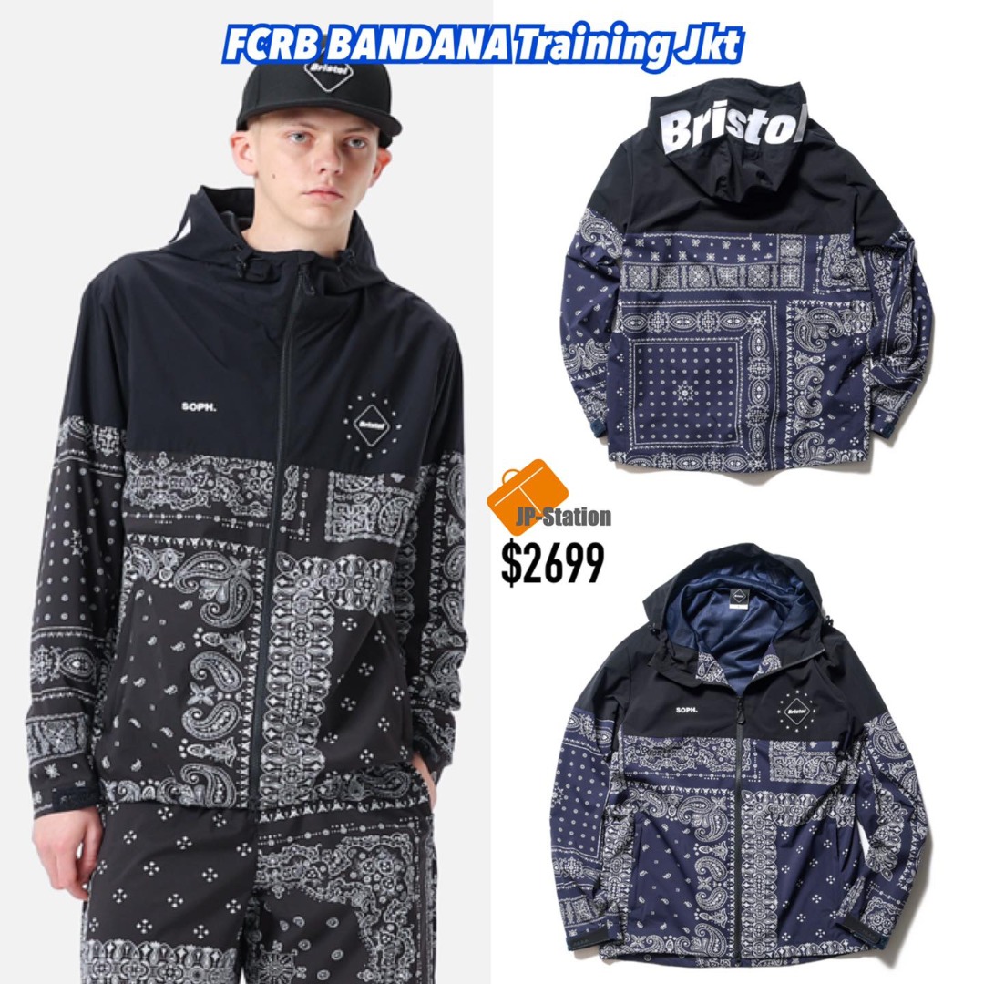 FCRB BANDANA TRAINING JACKET黒XLバンダナ