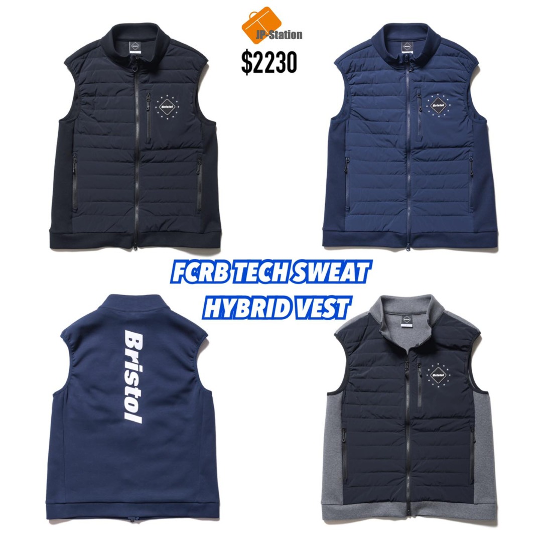 F.C.R.B. TECH SWEAT VEST HYBRID NAVY XL