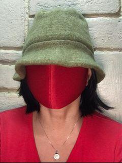 🇫🇷 Kenzo 💯 Wool Vintage Bucket Hat Pastel Moss Green Tweed Unisex Cap Authentic RARE Original From France 