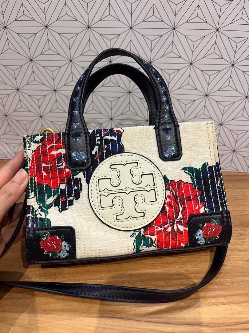 Limited Edition Tory Burch Micro Ella Floral Quilt Tote Crossbody Bag