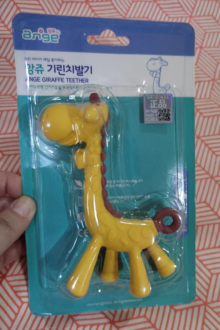ANGE Yellow Giraffe Teether (Category: Soothers & Pacifiers) located in Quezon City. Submitted by PaycesCorner (Listing ID 1183576281, Image 1). Description: Soft, Safe, Odourless, tasteless, great visuals to stimulate baby's growing brain, BPA-free, made in Korea..