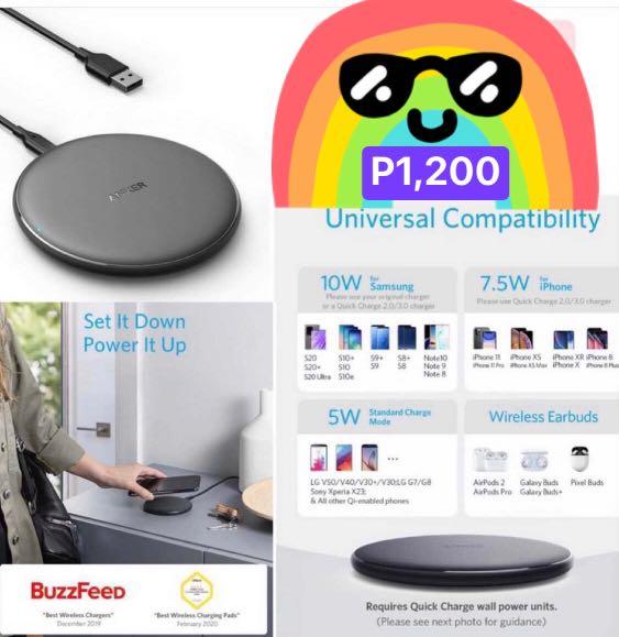 ANKER WIRELESS CHARGER (Category: Chargers & Cables) located in Caloocan City. Submitted by akosijao (Listing ID 1183647374, Image 1). Description: BRAND NEW STILL IN BUBBLE WRAP. ORDERED ONLINE (US) DECLUTTERING. I HAVE A XIAOMI WIRELESS CHARGER.