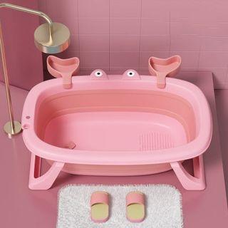 Baby Foldable Bathtub Silicone Bathtub with but net shower tub