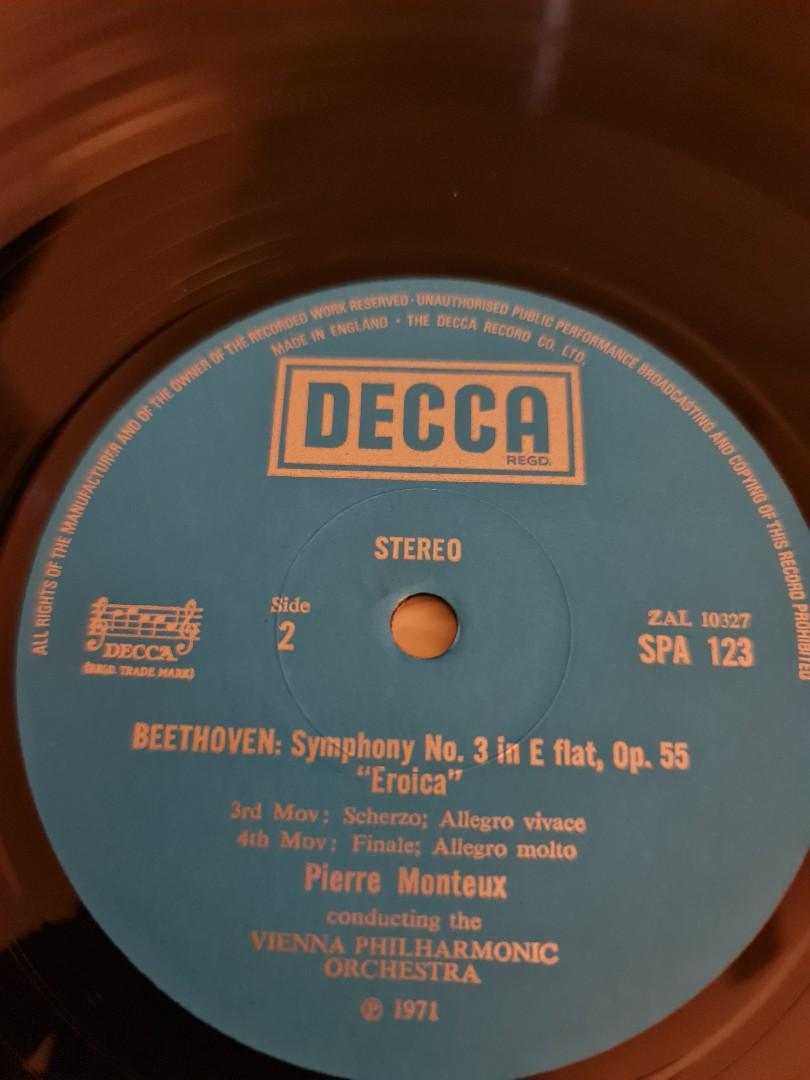 Beethoven Pierre Monteux Symphony No. 3 in E Flat 33RPM Vinyl LP