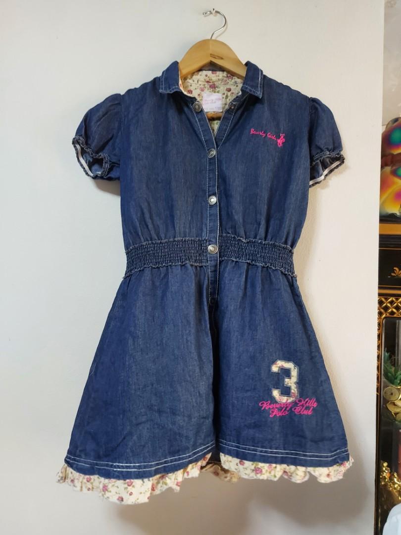 Beverly Hills Polo Club Kids Girl's Lightweight Denim Dress in LT