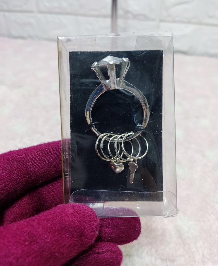 Giant diamond ring keychain on sale