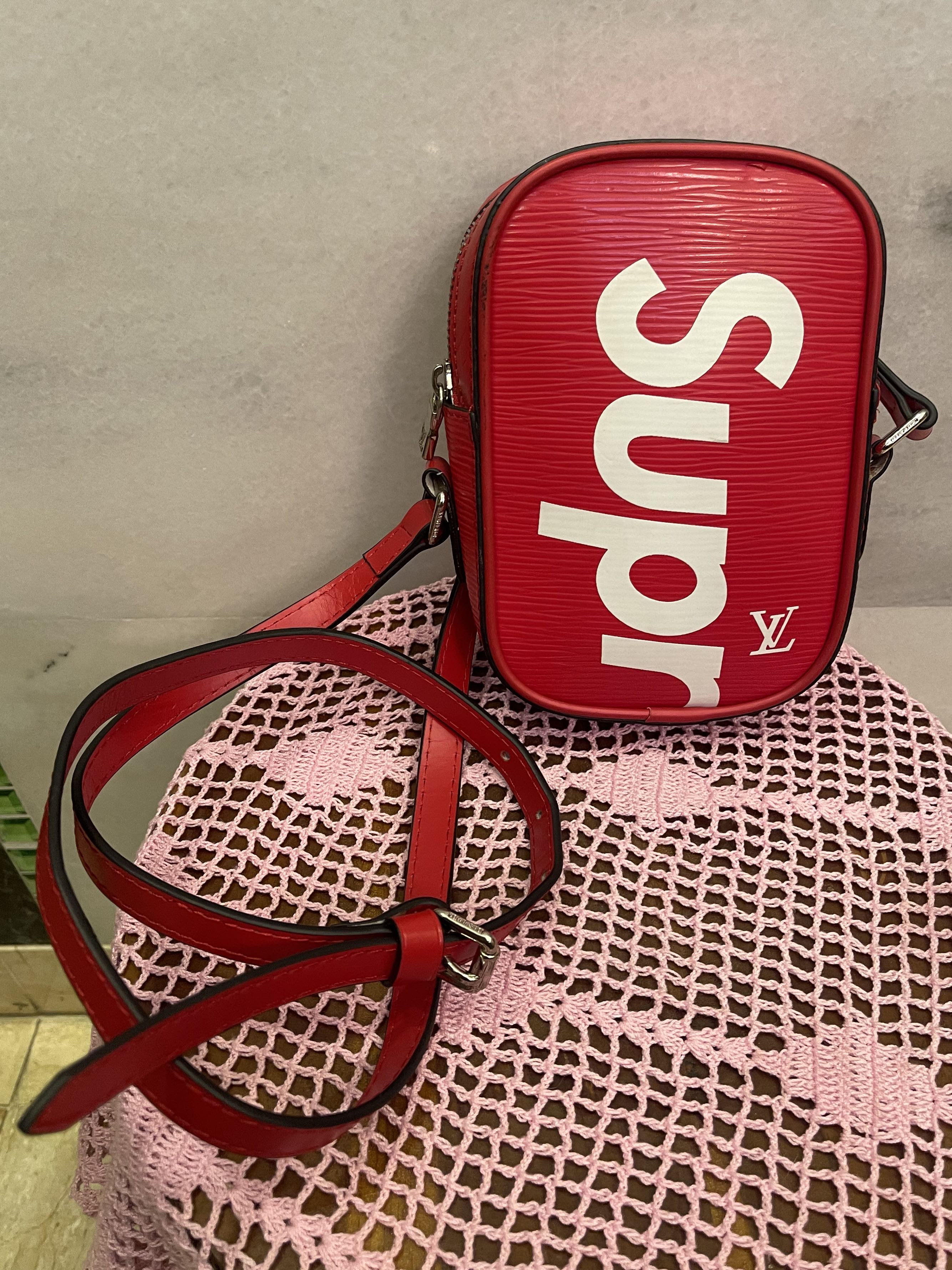 Supreme x LV Sling bag, Men's Fashion, Bags, Sling Bags on Carousell