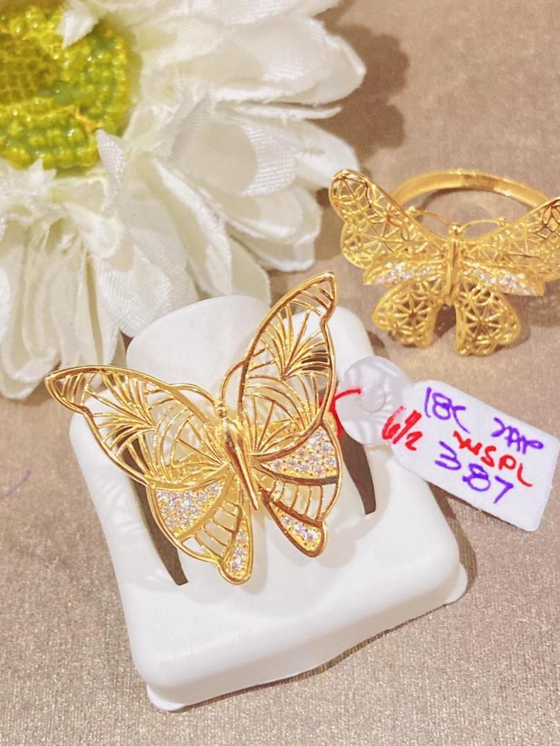 Butterfly Ring JG k18, Women's Fashion, Jewelry & Organizers