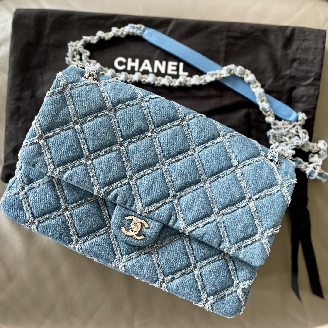 Chanel denim flap bag, Luxury, Bags & Wallets on Carousell