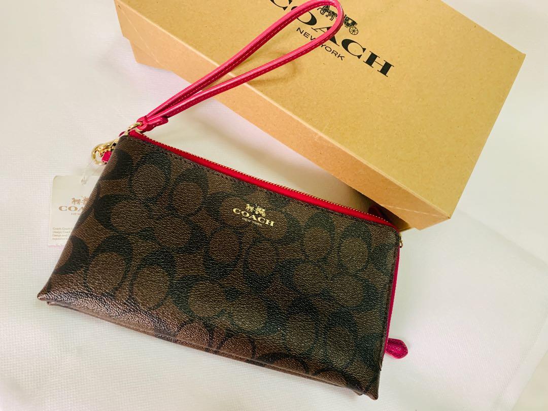 Coach double zip wristlet, Women's Fashion, Bags & Wallets, Purses