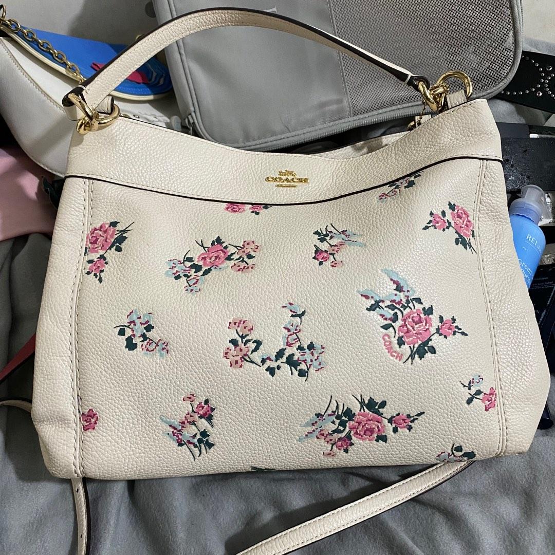 Coach Ivory Floral Print Leather Lexy Shoulder Bag Coach