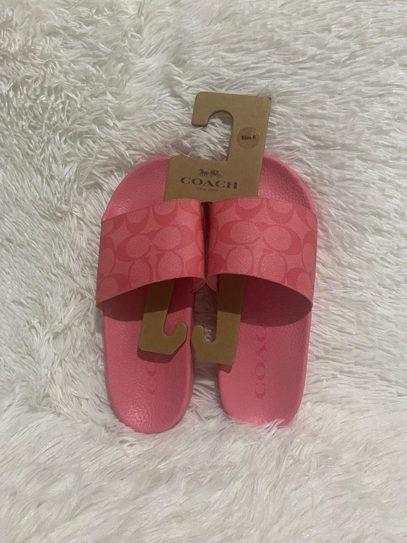 Coach slide pink size 6 only, Women's Fashion, Footwear, Slippers and