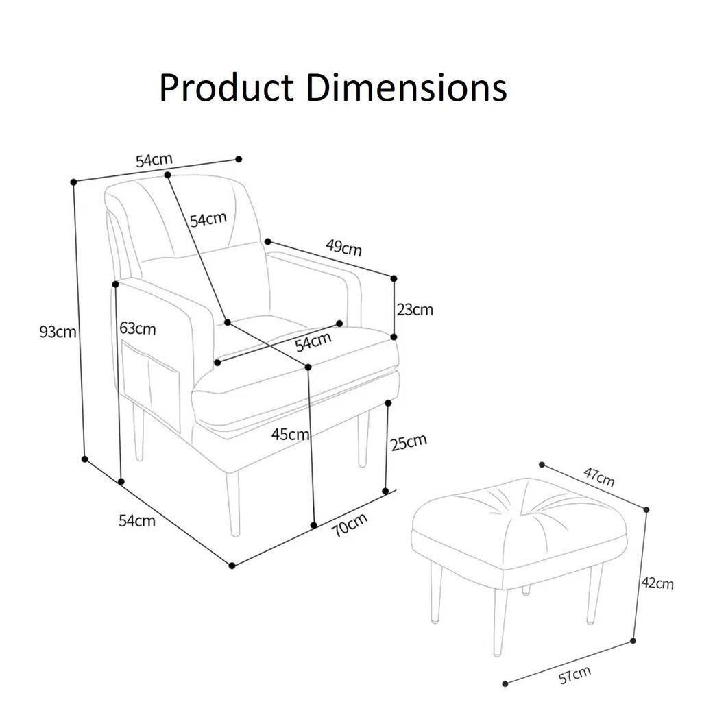 Computer Sofa Arm Chair Lazy Sofa Bedroom Chair Study Reclining Chair