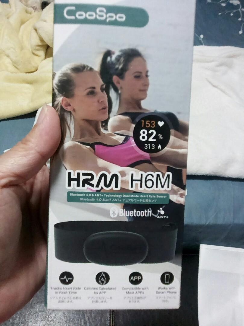 Coospo COOSPO Heart Rate Monitor Chest Strap Bluetooth ANT+ HRM Sensor ...