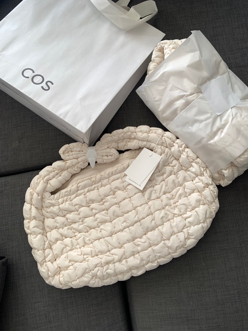 Cos Quilted Oversized Shoulder Bag (Beige Color X2), Women's Fashion