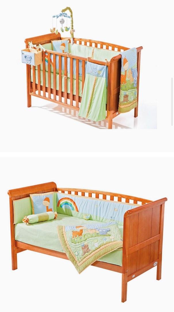 Solid wood COT Bed 3 in 1 Cherry Aspen Babies Kids Baby