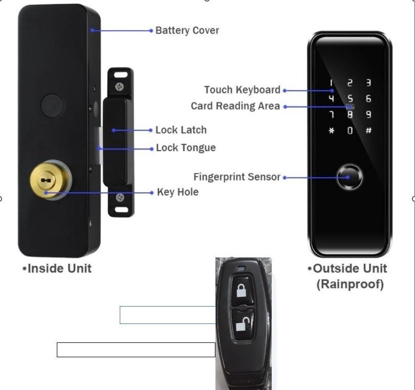 Digital lock for metal gate & main door with installation 600 (Bundle