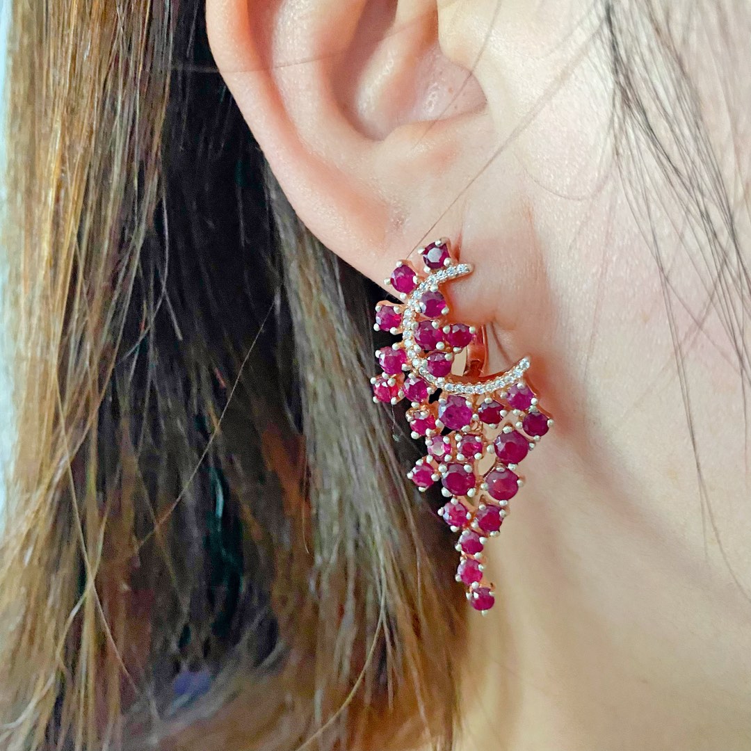 Gorgeous ruby earrings design piece