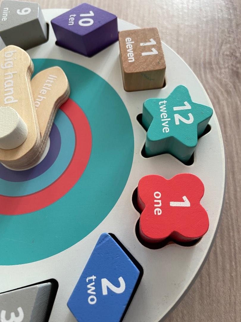 Hamleys wooden teaching clock, Hobbies & Toys, Toys & Games on Carousell