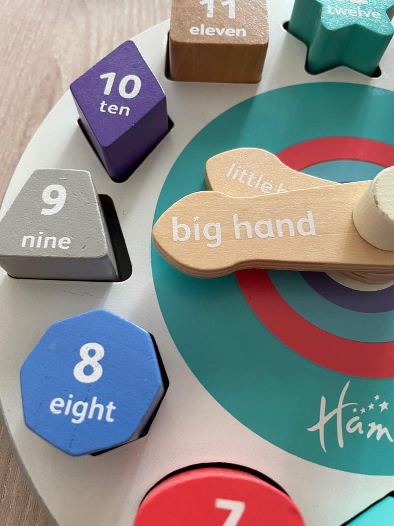Hamleys wooden teaching clock, Hobbies & Toys, Toys & Games on Carousell