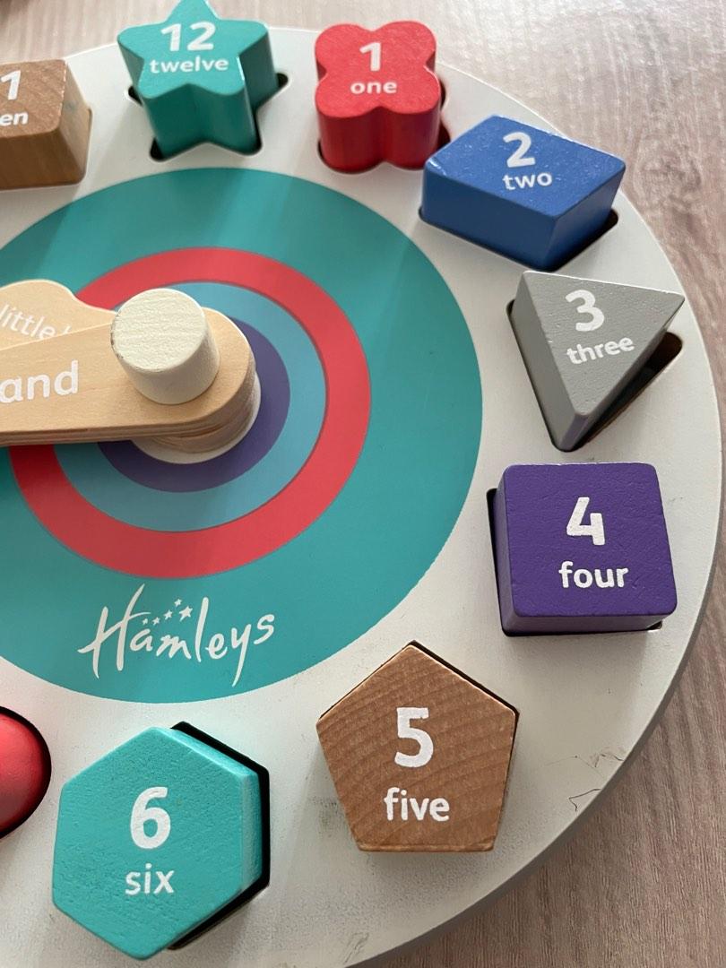 Hamleys wooden teaching clock, Hobbies & Toys, Toys & Games on Carousell