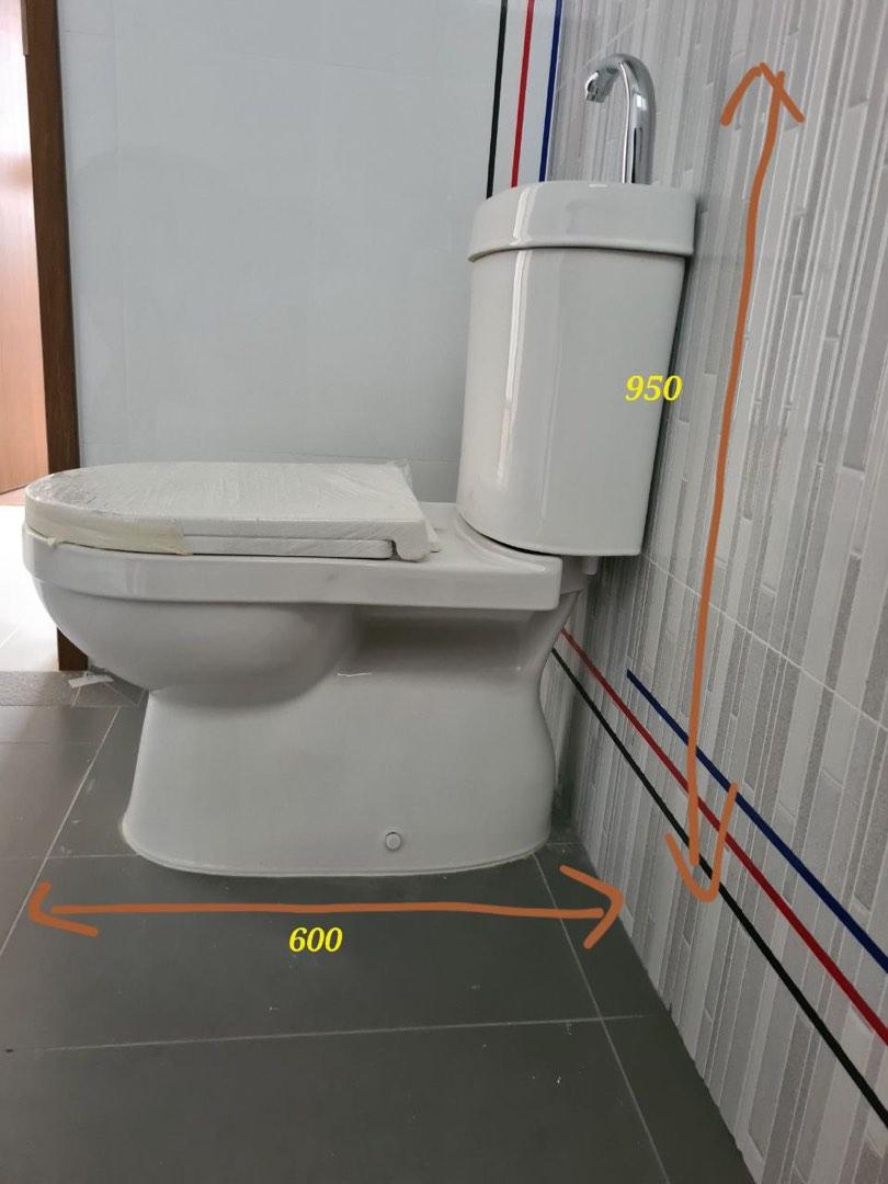 HDB Toilet Bowl & Sink (2x Full Set), Furniture & Home Living, Bathroom