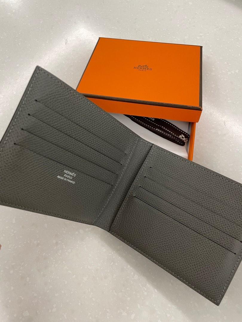 Hermes Citizen Twill Compact Wallet Gris Meyer