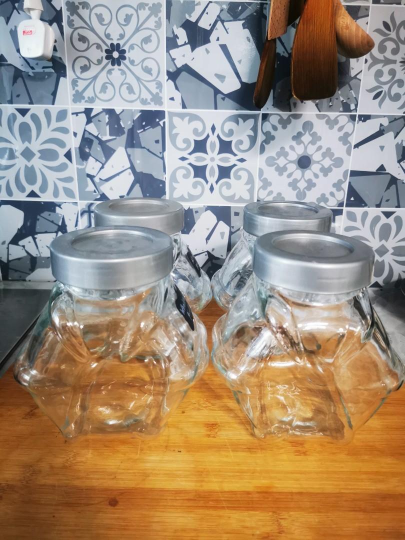 IKEA glass jars (with lids), Furniture & Home Living, Kitchenware