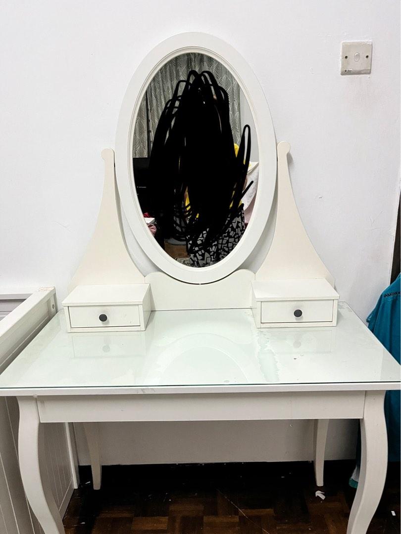 Ikea HEMNES Dressing table with mirror, white,, Furniture & Home Living