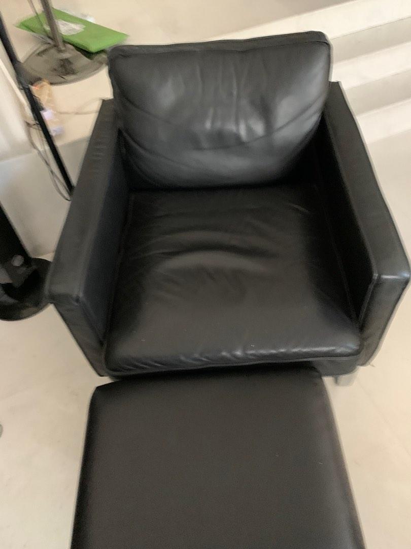 IKEA Mellby leather chair, Furniture & Home Living, Furniture, Chairs