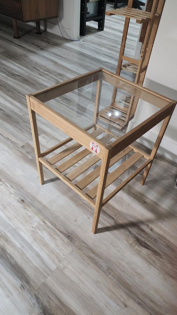 Ikea Nesna bamboo Bedside Table, 傢俬＆家居, 傢俬, 書櫃、櫃子及架 Carousell
