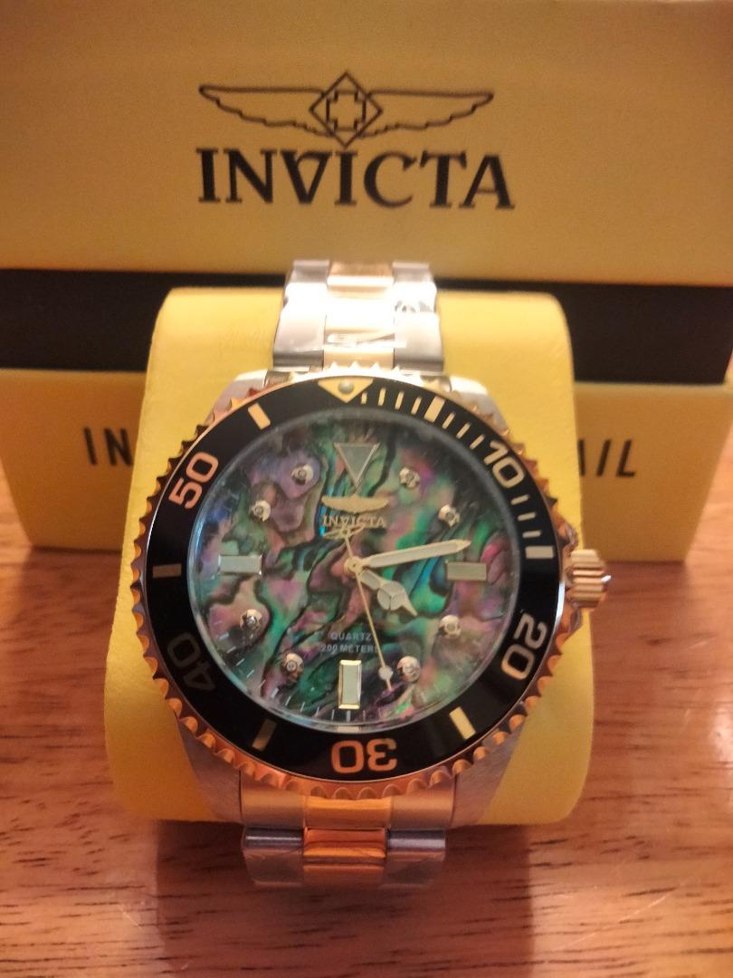 Invicta Pro Diver 0.0336 Carat Diamond Men s Watch w Abalone Dial