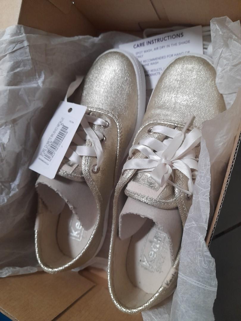 Keds matte brushed metallic sz. US 5 repriced Women s Fashion Footwear Sneakers on Carousell