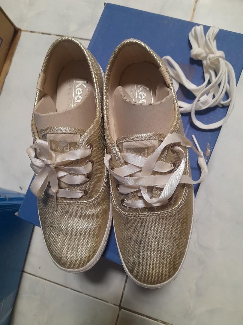 Keds matte brushed metallic sz. US 5 repriced Women s Fashion Footwear Sneakers on Carousell