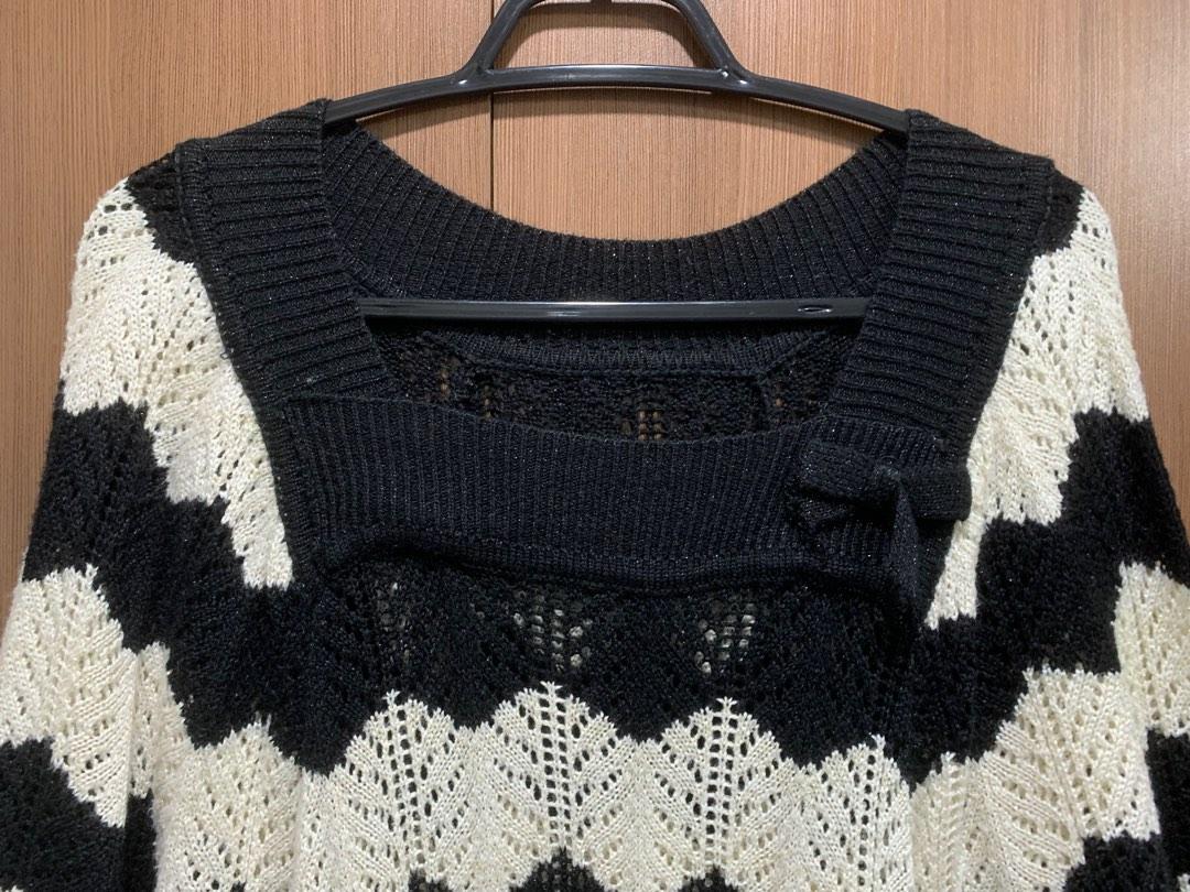 Knitted Black and White Top (Category: Blouses) located in Paranaque City. Submitted by bfria (Listing ID 1183539267, Image 2). Description: Knitted Black and White Top Size: Fits Medium frame Note: You can wear a tanktop underneath 👓 PLEASE READ 👓 📌 Item is secondhand unless stated New 📌 Shipment sched: Every Saturday. The buyer will shoulder the shipping fee. 📌 NO RUSH shipping 📌 Kindly manage your expectations 📩 Inquiries will be answer