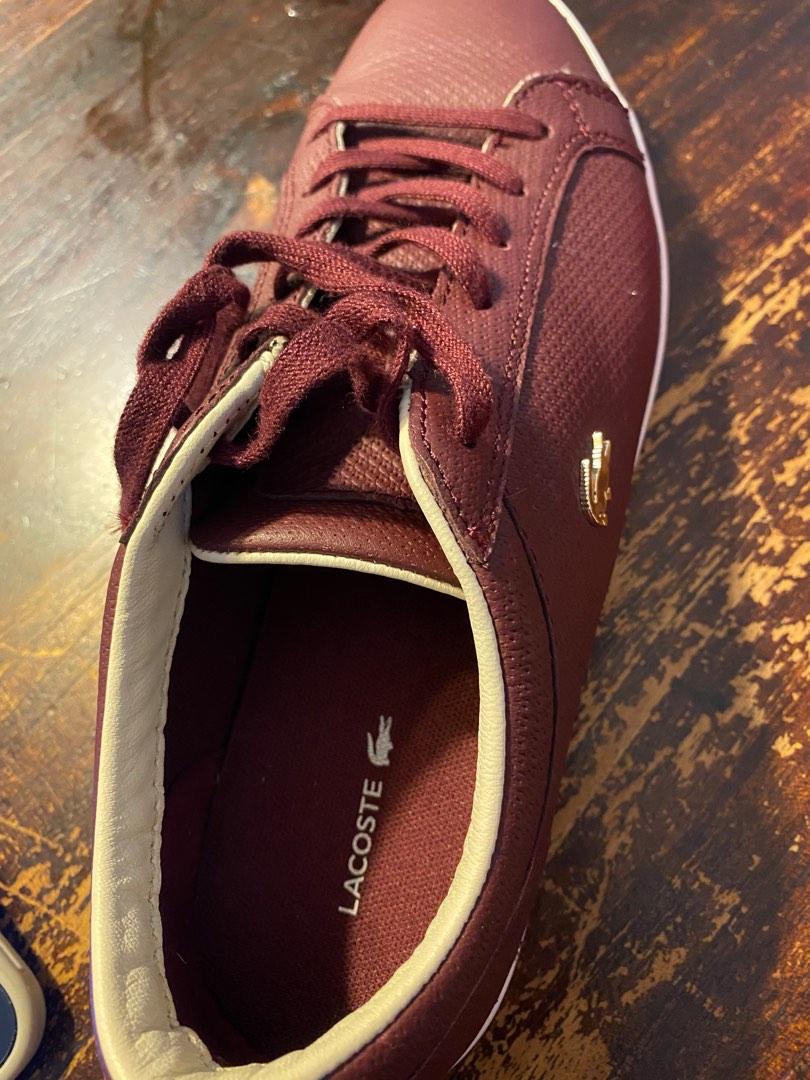 Maroon lacoste shoes discount