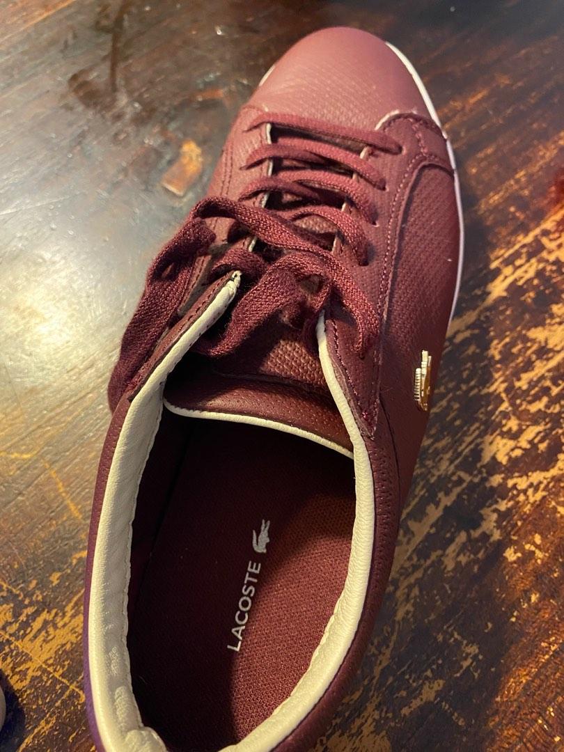 Maroon lacoste new arrivals shoes