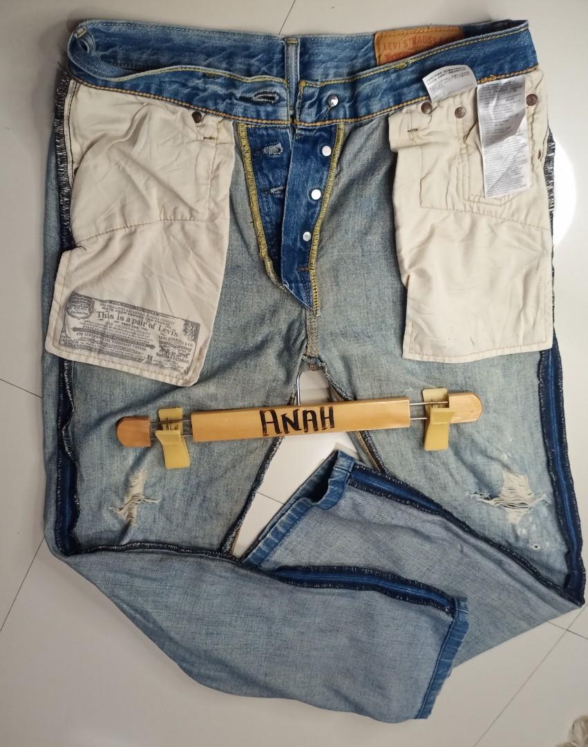 Levi's 501 Ripped Altered Length, Men's Fashion, Bottoms, Jeans on ...