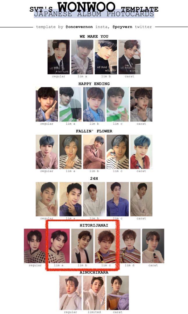 lf wtb wonwoo seventeen pc hitorijanai face the sun fts carat ver