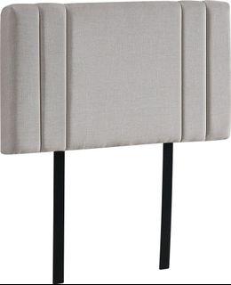 Linen Fabric Single Bed Deluxe Headboard Bedhead – Beige