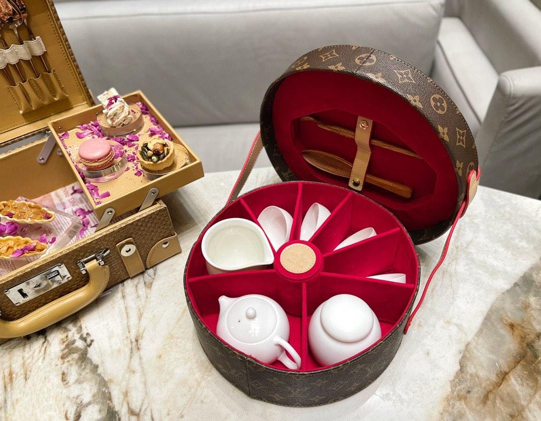 LOUIS VUITTON LV ROUND TEA BOX SET, Furniture & Home Living